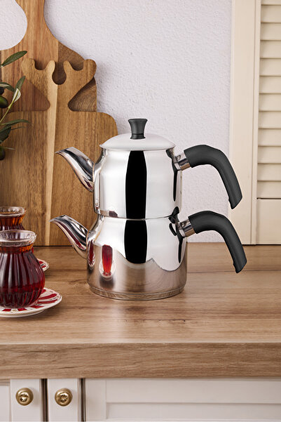 Perotti Tahtakale Soft Induction Base Mini Steel Teapot Set 0.80Lt - 1.20Lt