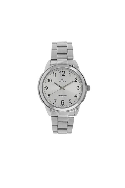 Titan ساعة رجالية تناظرية بمينا أبيض - 1585SM04
