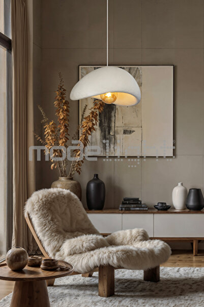 Modelight STONE TEKLİ SARKIT BÜYÜK 48 CM - BETON AVİZE SALON-OTURMA-ÇOCUK-YEMEK-YATAK ODASI-ANTRE-MUTFAK