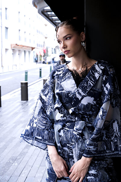 Mita Concept Brocade Fabric Cape