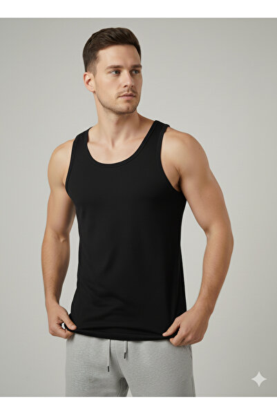 FAMESTEKSTİL Men's 6-Pack Black T-Shirt