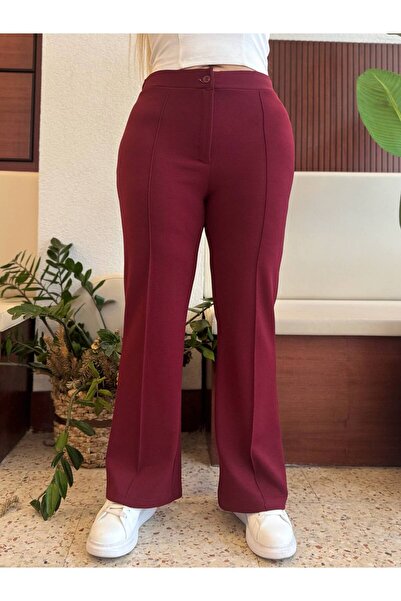 ViolettaXL Women's Plus Size Zippered Iron-On Striped Lycra Spanish Pants