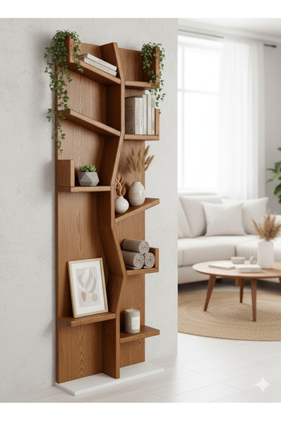 BY AHŞAP DEKOR Hayat Ağacı Ahşap Kitaplık
