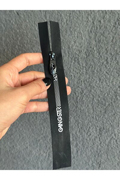 Gönülden Tasarım Скрит цип с черни букви, 20 x 2 cm