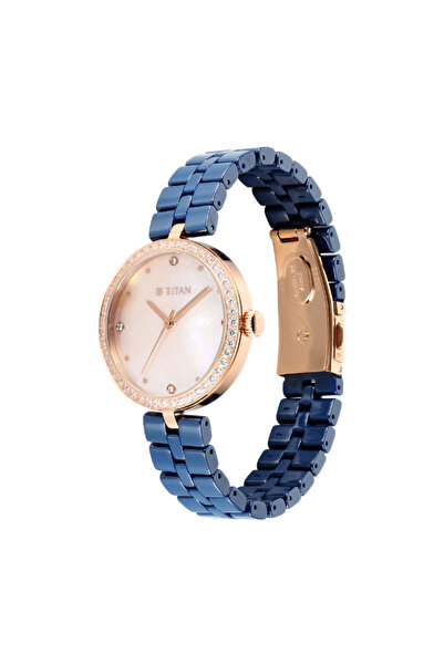 Titan Women's Analog Mother of Pearl Dial Watch - 95215KC03
