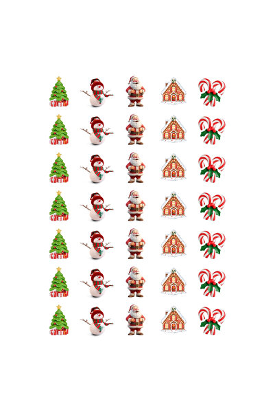 Bimotif Yılbaşı sticker, noel baba ve yılbaşı figürleri, 35 adet (1 sayfa)