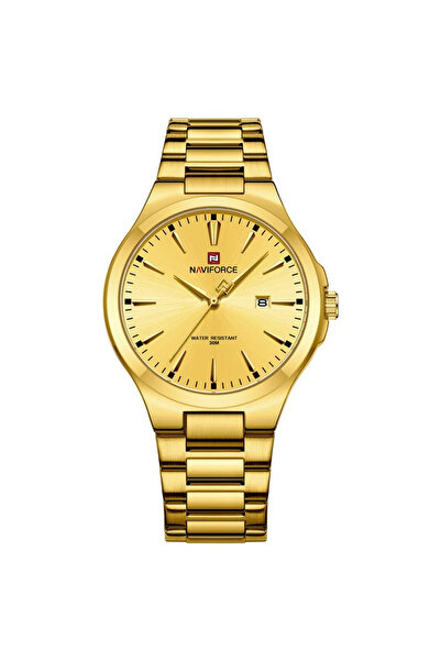 Naviforce Ceas bărbătesc de afaceri, oțel, auriu, cuarț, analogic, digital, c...