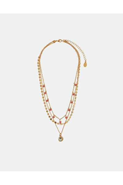 Accessorize LAYERED GEM DROP NECKLACE Pastel Multi
