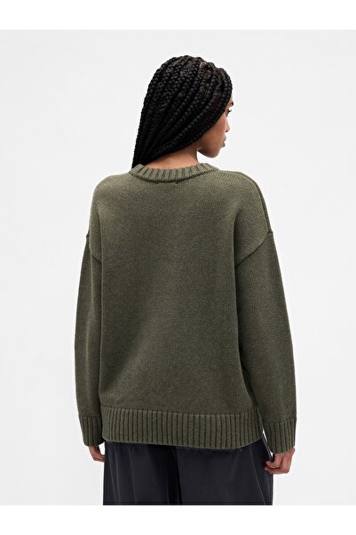 GAP Kadın Yeşil 100% Pamuk Oversize Kazak