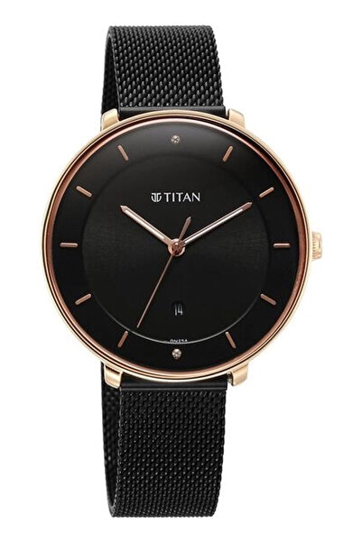 Titan Women's Analog Black Dial Watch - 2651KM03
