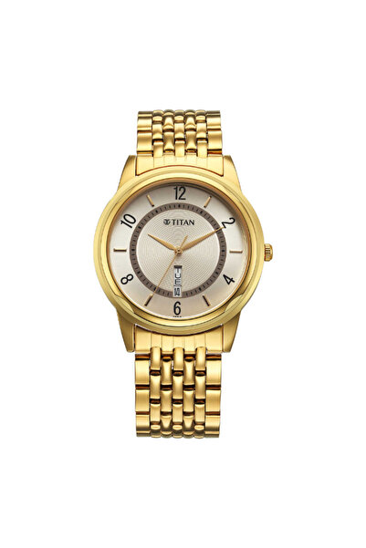 Titan Men's Analog Beige Dial Watch - 1638YM05