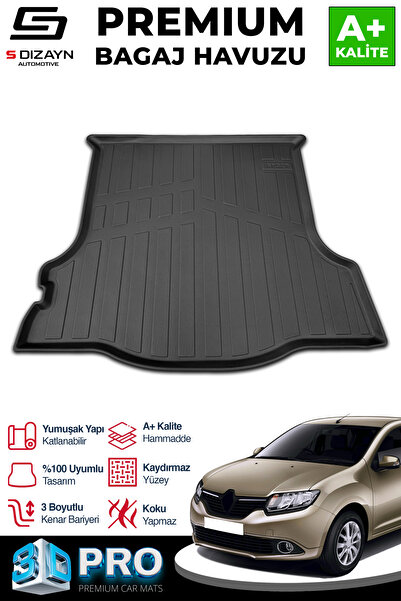 S Dizayn S-Dizayn Renault Symbol 3D Pro Bagaj Havuzu 2013 Üzeri A+ Kalite 3BH-SDZ204