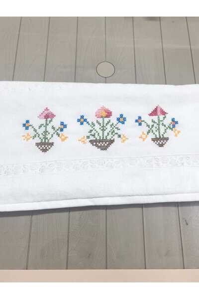 Peacock Prosop brodat cu punct de cruce, lucrat manual, 50x90 catifea 240gr P...