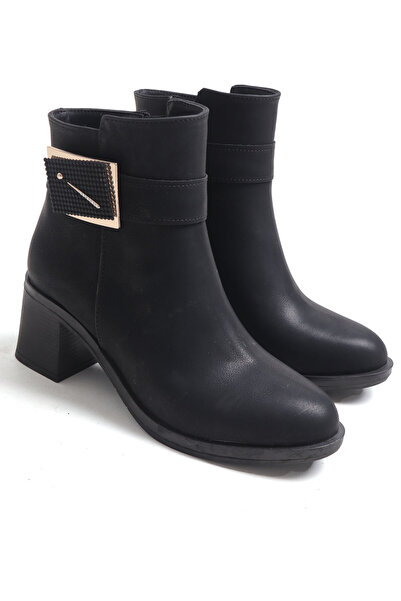 Ayakkabı Vakti Cizme clasice pentru femei cu toc pătrat mic, talpă termică, fără sunet