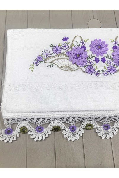 Peacock El Yapımı , El işi Güpürlü Oyalı Nakışlı Havlu 50x90 Premium Pamuklu 240gr