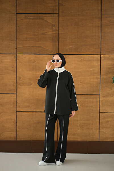 LOCCO Set dublu cu mâneci raglan pentru femei, negru