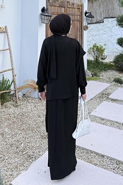 lamelif Drawstring Hijab Dress Black