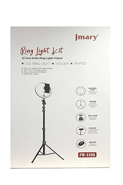 Jmary طقم إضاءة حلقية FM-536A مقاس 10 بوصات