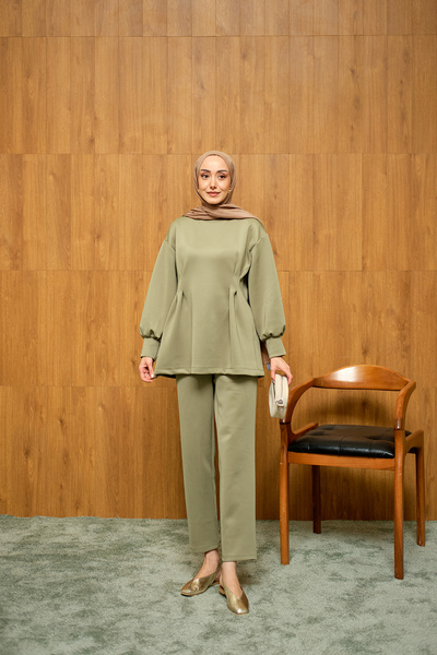 LOCCO Kadın Önden Pileli Takım Yeşil