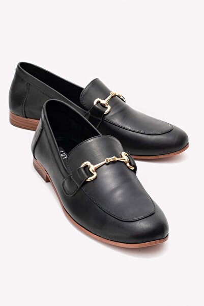 Lizy Shoes Negru - Pantofi de damă din piele naturală cu cataramă metalică au...