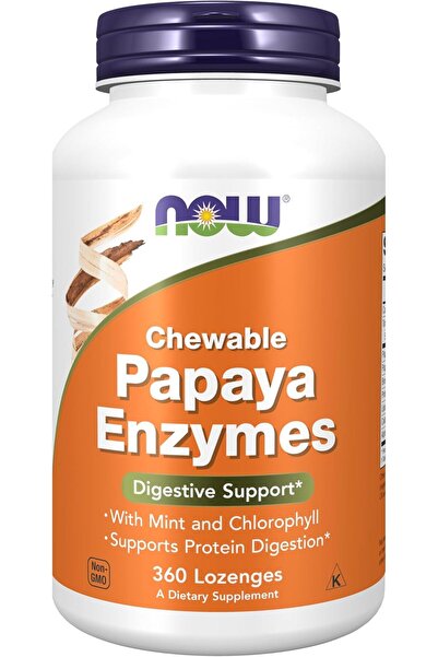 Now Papaya Enzymes Chewable Food Supplements - 360 Lozenges