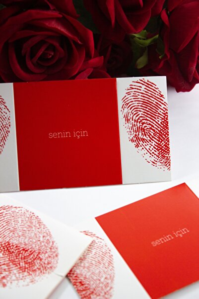 carton box Red Heart Fingerprint Cards – New Year's 50-Piece Gift Note Set
