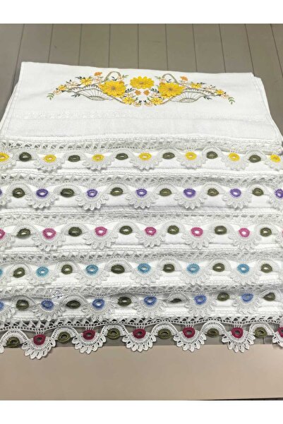 Peacock 6 Adet El İşi Oyalı El Havlusu Çeyiz ve Bohçalık Hediyelik 50x90 %100 Paöuklu Premium Lüks