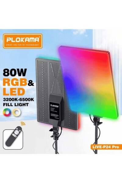 PLOKAMA لوحة إضاءة P24 RGB LIVE قابلة للتعديل اللون والسطوع