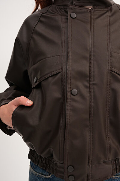 Addax Μπουφάν από συνθετικό δέρμα C3134