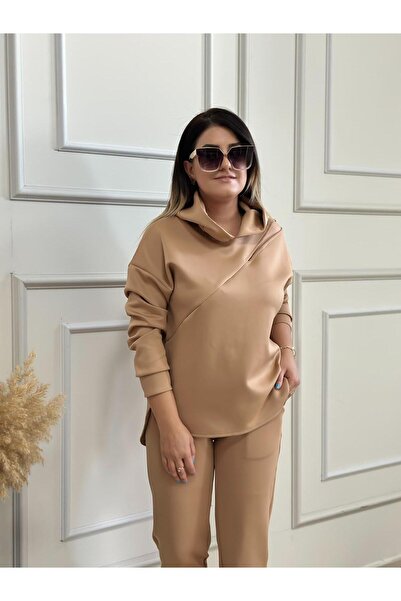 DISHI FASHİON Scuba Swea cu decolteu pe umăr tricou