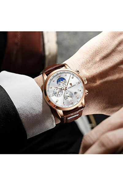 Lige Ανδρικό Ρολόι Elegant Classic Δερμάτινο Ατσάλινο Quartz Αναλογική Ημερομηνία