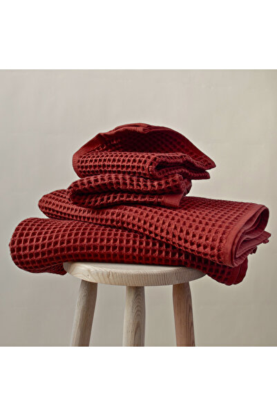 Püskül Tekstil Luxury 4-Piece Waffle Weave Towel Set (2 Bath + 2 Hand), 100% Cotton Quality Quick-Drying Towels