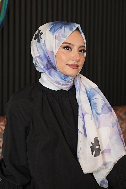 AFVENTE Lavender Pattern Lilac Cotton Shawl