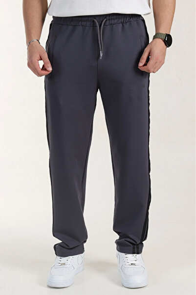 EXSPORT Συμπαγές φούτερ με 2 λωρίδες με φερμουάρ και ίσιο πόδι