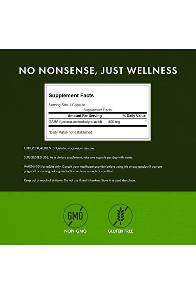 SWANSON كبسولات GABA ٥٠٠ مجم، ١٠٠ كبسولة