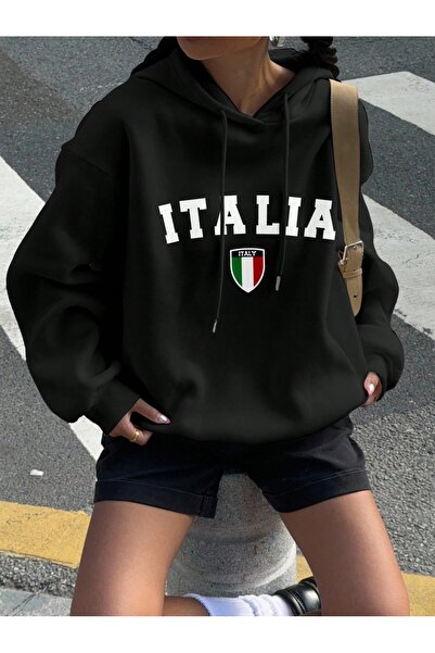 Touz Moda Italia Printed Hooded Sweatshirt Hoodie