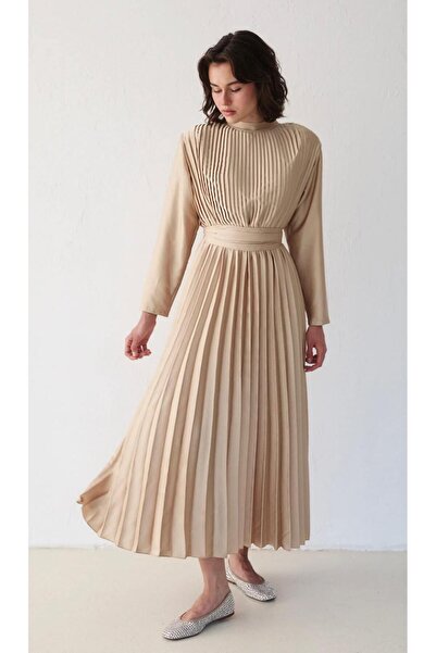 HENZA PİLİSELİ SATEN ELBİSE