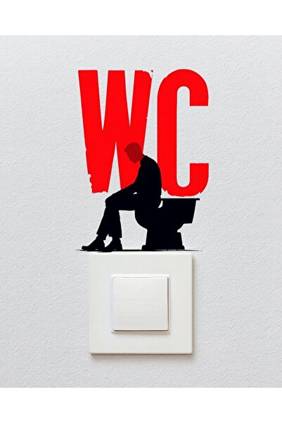 telaşe memuru Sticker on the Top of the Socket - Wall Sticker - Wc Toilet Male