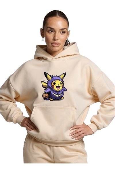ArtYus Costum unisex Gengar Pikachu Colorat Special cu imprimeu Bumbac suprad...