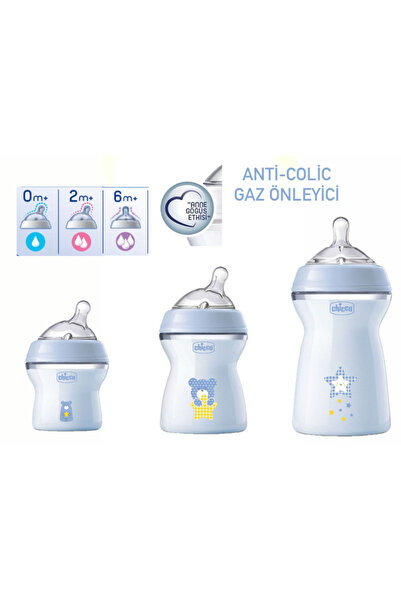 Chicco Newborn Pp Baby Bottle Set Male Slow Medium Fast Flow 150+250+330 ml N...