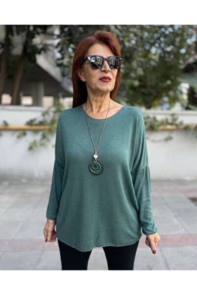 DenizEge Tricotaj italian cu textura moale, verde petrol