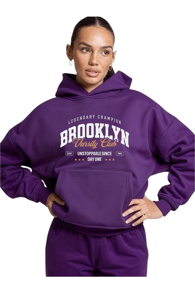 ArtYus Unisex Brooklyn Colorful Special cu imprimeu Cotton supradimensionat c...