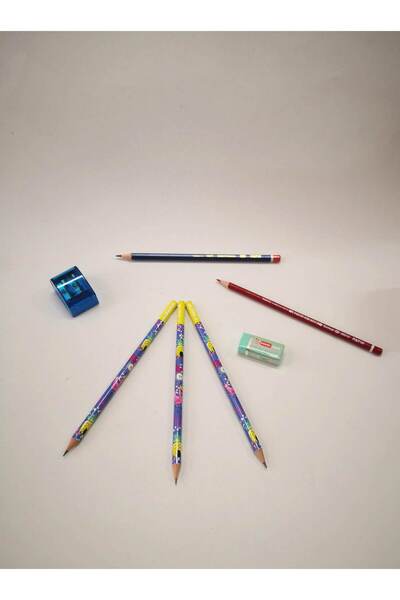 Fatih Kurşun Kalem, Sınav Kalemi, Kırmızı Kalem, Silgi, Kalemtıraş (7 Adet Kı...