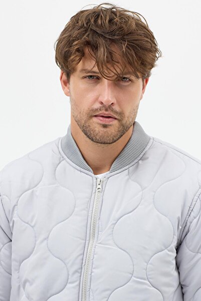 Polo State Чоловічий підкладковий пальто-куртка сірого кольору