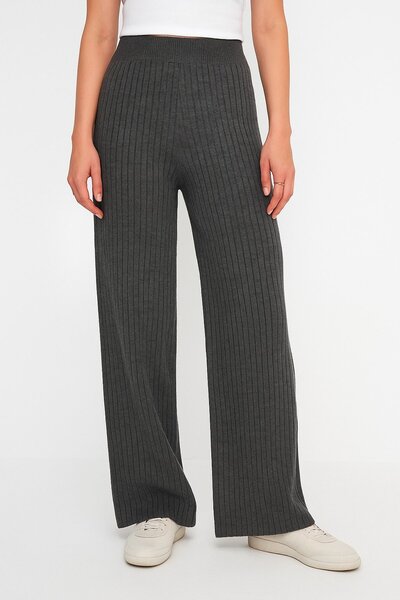 HAKKE Belt Bagged Ribbed Knitwear Pants