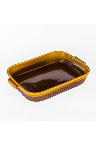 NN Ceramic Straight Tray 34X26 Cm, Brown