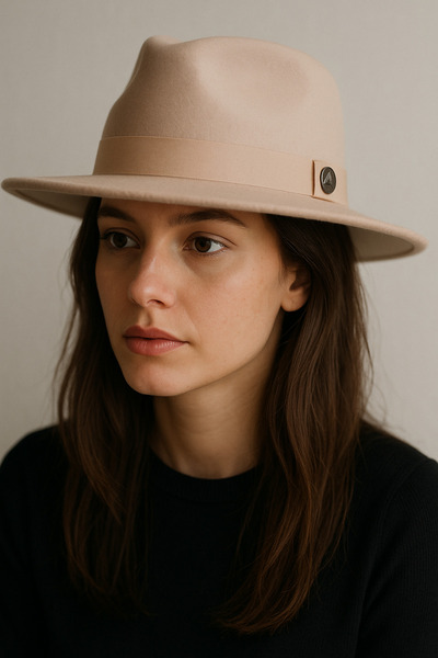 CosmoOutlet Panama Fedora Trilby Model Classic Inside Adjustable Cream Color Women's Hat