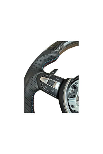 Lumi LUXURY Leather and carbon sports steering wheel compatible with BMW 1 Series 2 Series 3 Series 4 Series X5 X3 F range models