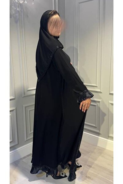 myshaden عباءة كورية فاخرة من القماش بتفاصيل أنيقة وأكمام مطوية