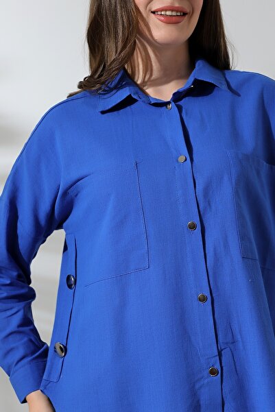 Lir Women's Oversize Shirt with Button Detail on the Sides Saks For71043